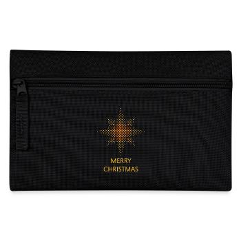 Merry Christmas (Stern Weihnachten Punkte / Gold) - Federtasche - Schwarz - Vorne