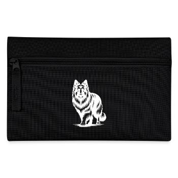Elegant Shepherd Dog Portrait Tattoo Style - Pencil Case - black - Front