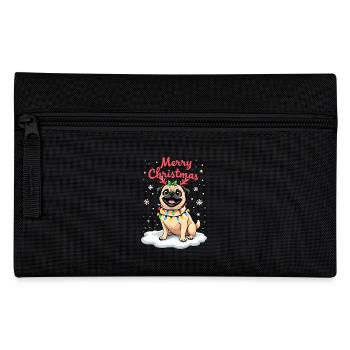 Pug as Santa Claus - Pencil Case - black - Front
