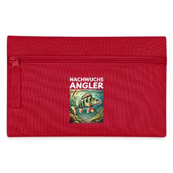 Nachwuchs Angler - Flussbarsch Motiv - Federtasche - Rot - Vorne