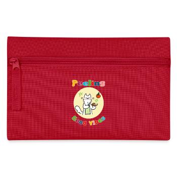 Cat Peeling Orange - Pencil Case - red - Front