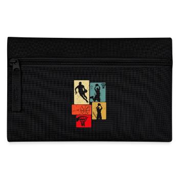 Retro Style Basketball - Pencil Case - black - Front