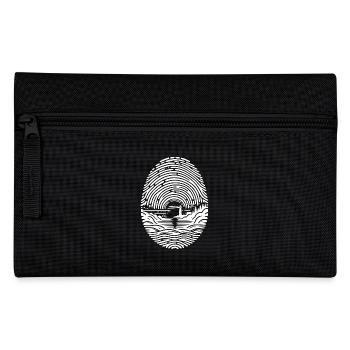 Fingerprint Landscape with Coastal Lighthouse - Pencil Case - black - Front