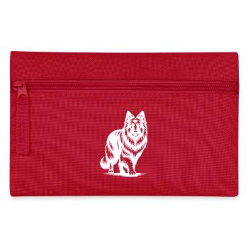 Shepherd Dog Portrait Tattoo Style - Pencil Case - red - Front