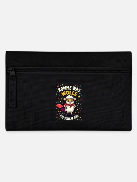 Komme was wolle - Karneval Schaf - Federtasche - Schwarz
