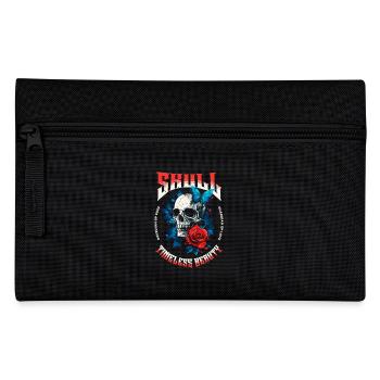 Skull Skull Butterfly Rose Flower - Pencil Case - black - Front