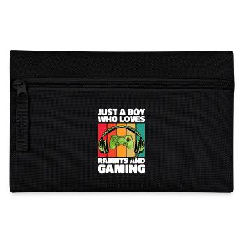Gamer & Rabbits: Video Games & Leaping Adventure - Pencil Case - black - Front