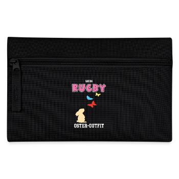 Rugby Oster Outfit Rugbyspieler Ostern Spielerin - Federtasche - Schwarz - Vorne
