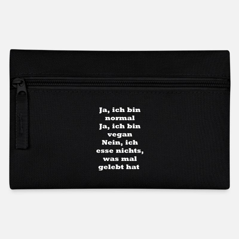 veganer Spruch - Federtasche - Schwarz