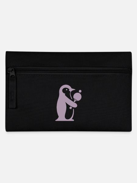 Pinguin Tischtennis Tischtennisspieler Silhouette - Federtasche - Schwarz