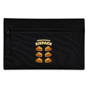 Baklava - Türkischer Sixpack - Süßspeise - Spruch - Federtasche - Schwarz - Vorne