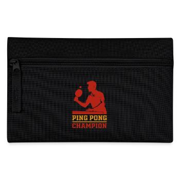 Ping Pong Vintage Spruch Geschenk Sport Tischtenni - Federtasche - Schwarz - Vorne