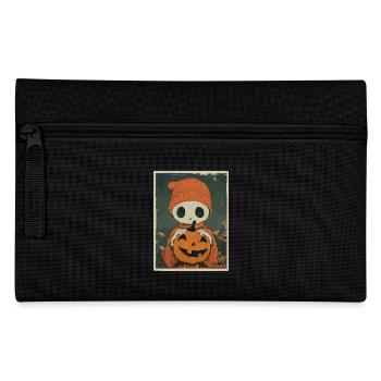 Cute skeleton with pumpkin – Halloween look - Pencil Case - black - Front