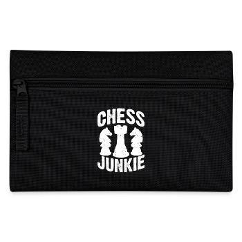 Chess Junkie Geschenk Schach Sport Schachmeister - Federtasche - Schwarz - Vorne