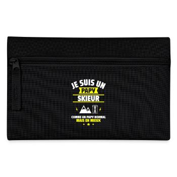 Papy skieur plus cool, fête des grands-pères - Trousse - noir - Devant