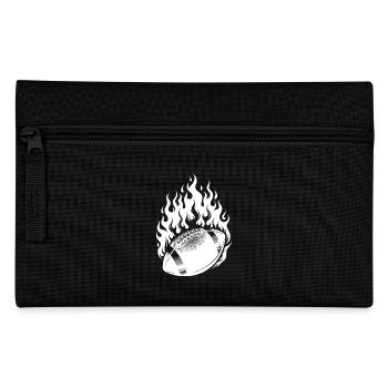 Vintage American Football in Flames and Fire - Pencil Case - black - Front