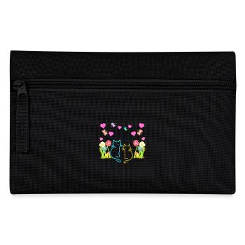 80s 90s Cats Cat Summer Vintage Kids - Pencil Case - black - Front