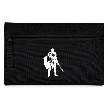Proud War Knight with Shield and Sword - Pencil Case - black - Front