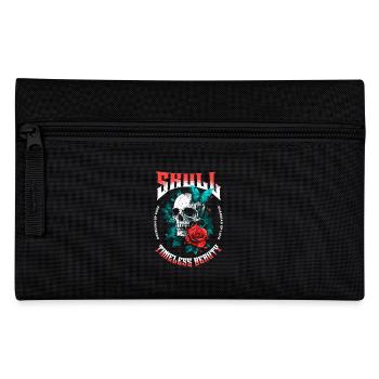 Skull Skull Butterfly Rose Flower - Pencil Case - black - Front