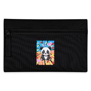 Années 80 Rétro Panda Enfants Filles Garçons - Trousse - noir - Devant