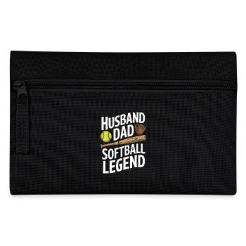 Softball Dad Baseball Fathers Day Funny Softball - Pencil Case - black - Front