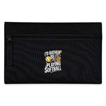 Ich würde lieber die Softball-Saison lustig spielen - Federtasche - Schwarz - Vorne