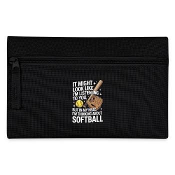 Softball Season Pitcher Catcher Baseball Funny - Pencil Case - black - Front