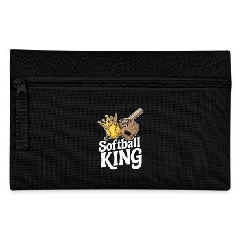 Softball King Boys Baseball Pitcher Catcher Funny - Pencil Case - black - Front