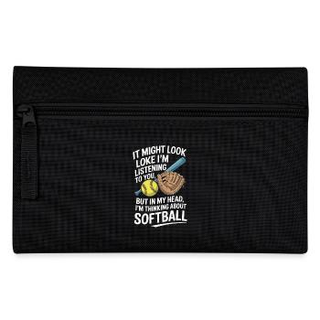 Lustiger Softball Spieler Fänger Pitcher Softball - Federtasche - Schwarz - Vorne