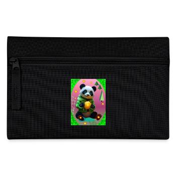 Futuristischer Panda - Federtasche - Schwarz - Vorne