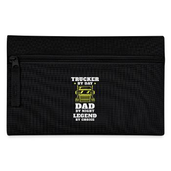 Trucker and Dad – Hero on the Road and at Home - Pencil Case - black - Front