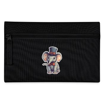 A cute elephant wearing a bowtie - Pencil Case - black - Front