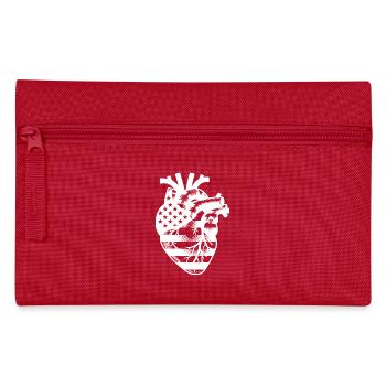 Anatomical Art Heart with USA Flags Symbolism - Pencil Case - red - Front
