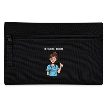 90% Tired, 10% Done - Pflegeheld Nurse - Pencil Case - black - Front