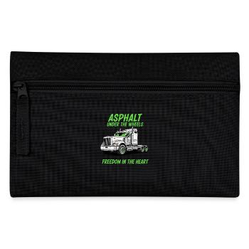 Trucker's heart: Asphalt under the wheels - Pencil Case - black - Front