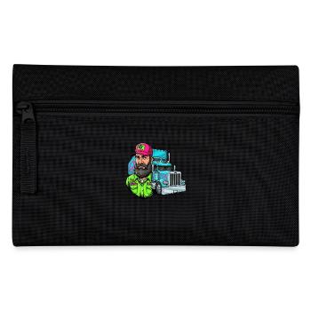 Harte Straße, cooler Typ: Dein Trucker Design! - Federtasche - Schwarz - Vorne
