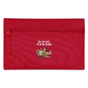 Über den Wolken: Flugzeug Flieger - Federtasche - Rot - Vorne