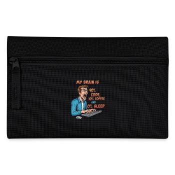 0% Schlaf: Code & Kaffee Power! - Federtasche - Schwarz - Vorne
