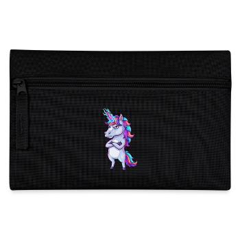 Genervtes Einhorn: Glitzer & Zorn! - Federtasche - Schwarz - Vorne