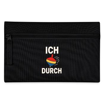 Lustiger Spruch Humor Ich Dreh Durch Geschenkidee - Federtasche - Schwarz - Vorne