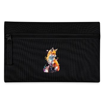 Neugieriger Fuchs in Aquarell - Federtasche - Schwarz - Vorne