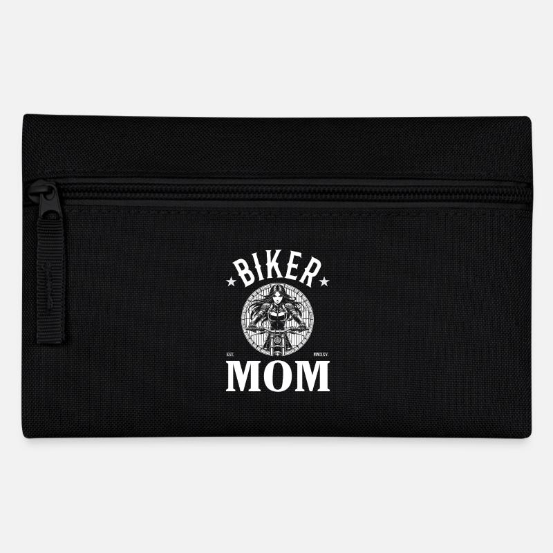 Biker Mom Design – Freedom & Pride - Pencil Case - black