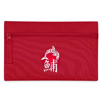 White dolphin and red sun - Pencil Case - red - Front