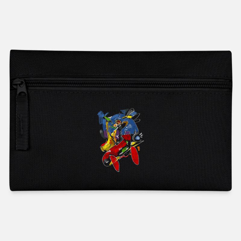 Abstrakt Popart - Federtasche - Schwarz