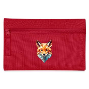 Geometrischer Fuchskopf - Federtasche - Rot - Vorne