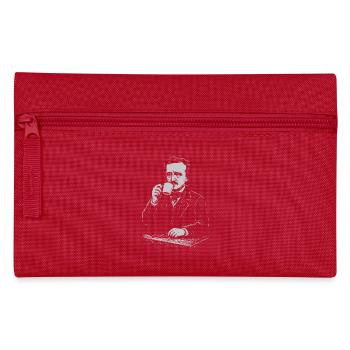 Vintage Barista Portrait with Cup - Pencil Case - red - Front