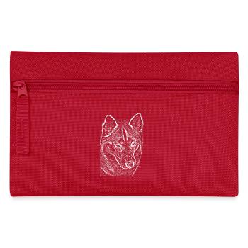 Wolf View Ligne Dessin Imprimer Design Husky - Trousse - rouge - Devant
