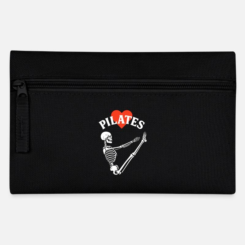 Pilates Skeleton Heart - Pencil Case - black