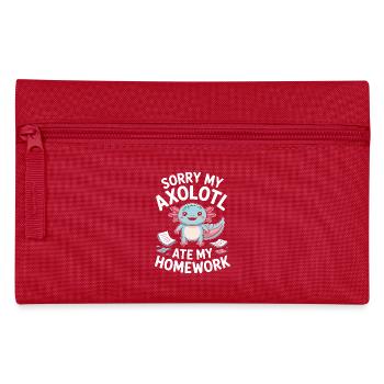 Niedlicher Axolotl-Hausaufgaben-Fehler - Federtasche - Rot - Vorne