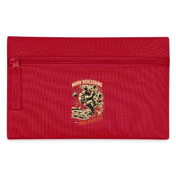Moon Bouldering: Vintage Astronauten Design - Federtasche - Rot - Vorne